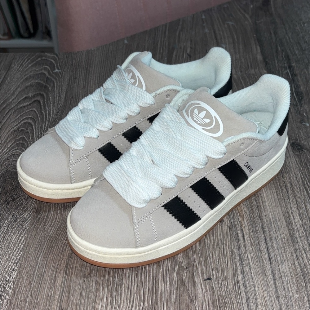 Adidas Beige and Black Sneakers
